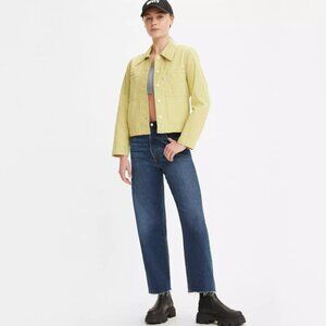 Levi's Ribcage Straight Ankle Jeans with Raw Hem